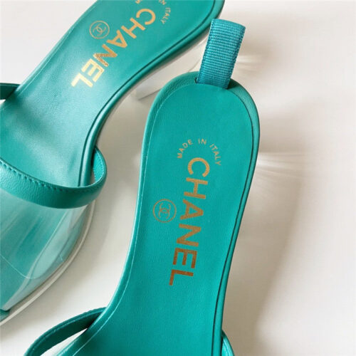 High Quality Luxury Chanel Pvc Crystal Sandals Green alternate view