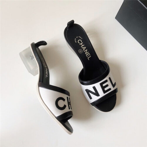 High Quality Luxury Chanel Pvc Crystal Sandals Black