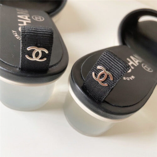 High Quality Luxury Chanel Pvc Crystal Sandals Black product detail