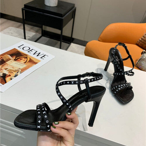 High Quality Luxury Louis Vuitton Webbing High Heel Sandals – Style 47939 product detail