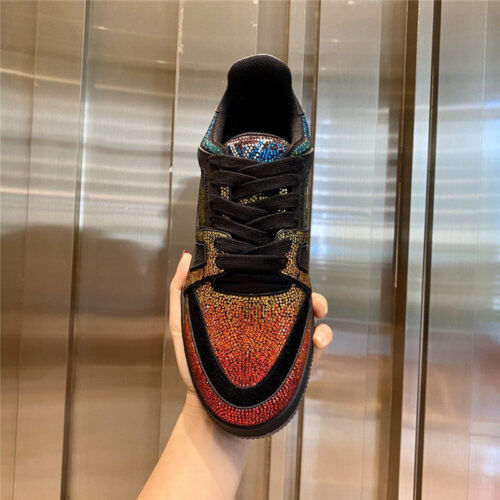 High Quality Luxury Loui Vuitton Womens LV Rhinestone Sneakers Shoes product detail