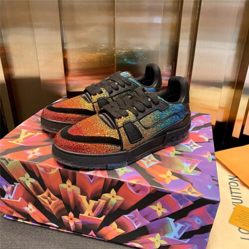 High Quality Luxury Loui Vuitton Womens LV Rhinestone Sneakers Shoes product detail
