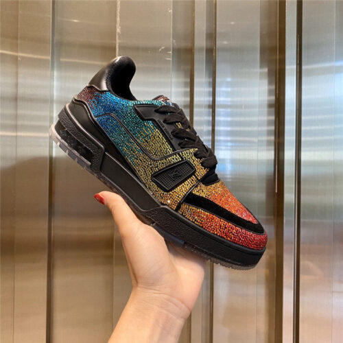 High Quality Luxury Loui Vuitton Womens LV Rhinestone Sneakers Shoes product detail