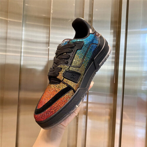 High Quality Luxury Loui Vuitton Womens LV Rhinestone Sneakers Shoes product detail