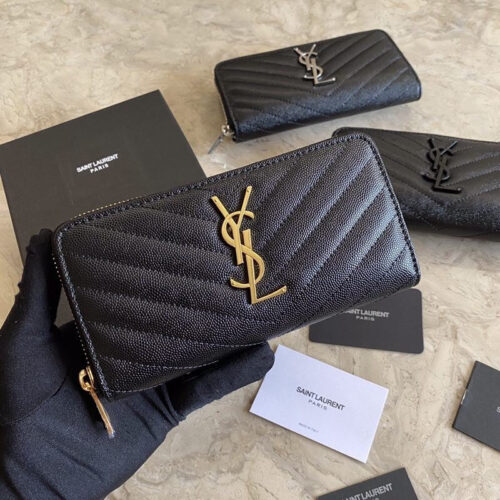 High Quality Luxury YSL Caviar Wallet alternate view