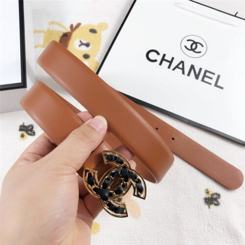 High Quality Luxury Chanel Leather Belt Buckle 30Mm Brown product detail