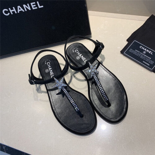 High Quality Luxury Chanel Rhinestone Dad Sandals