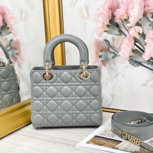 High Quality Luxury Lady Dior Letter Bag Gray alternate view