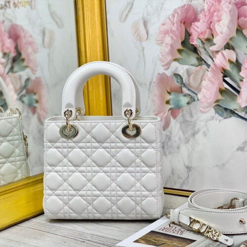 High Quality Luxury Lady Dior Letter Bag White alternate view