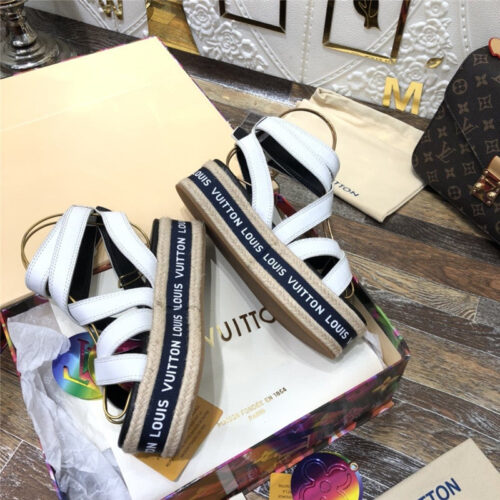 High Quality Luxury LV Platform Sandals White product detail