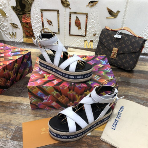 High Quality Luxury LV Platform Sandals White product detail