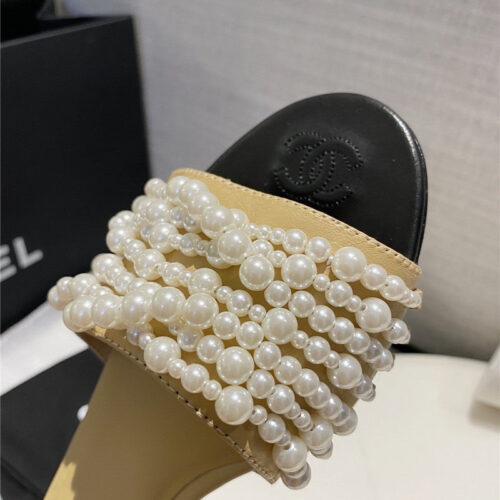 High Quality Luxury Chanel Pearl Slippers Shoes Fake Shoes – Style 55334 product detail