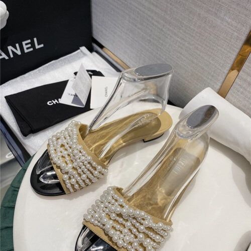 High Quality Luxury Chanel Pearl Slippers Shoes Fake Shoes – Style 55334 product detail