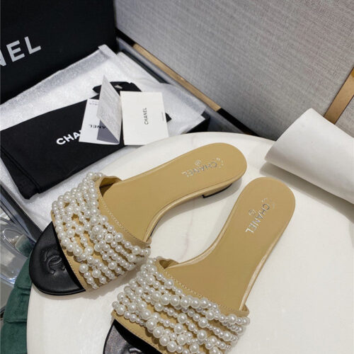 High Quality Luxury Chanel Pearl Slippers Shoes Fake Shoes – Style 55334 product detail