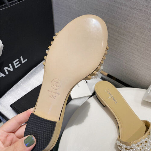 High Quality Luxury Chanel Pearl Slippers Shoes Fake Shoes – Style 55334 product detail