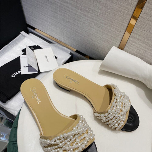 High Quality Luxury Chanel Pearl Slippers Shoes Fake Shoes – Style 55334 alternate view