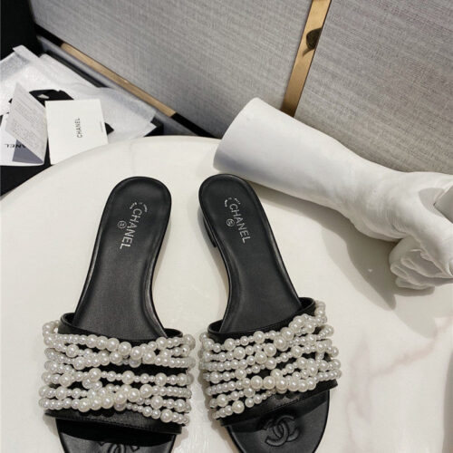 High Quality Luxury Chanel Pearl Slippers Shoes Fake Shoes – Style 25958 product detail