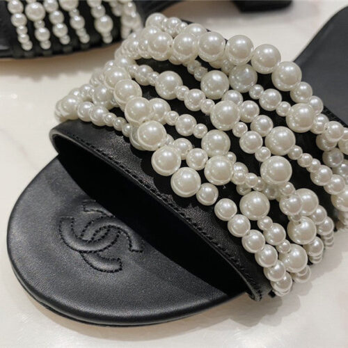 High Quality Luxury Chanel Pearl Slippers Shoes Fake Shoes – Style 25958 product detail