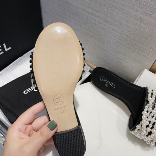 High Quality Luxury Chanel Pearl Slippers Shoes Fake Shoes – Style 25958 product detail