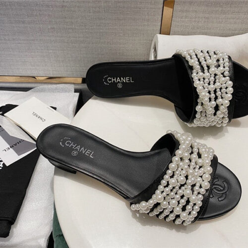 High Quality Luxury Chanel Pearl Slippers Shoes Fake Shoes – Style 25958 product detail
