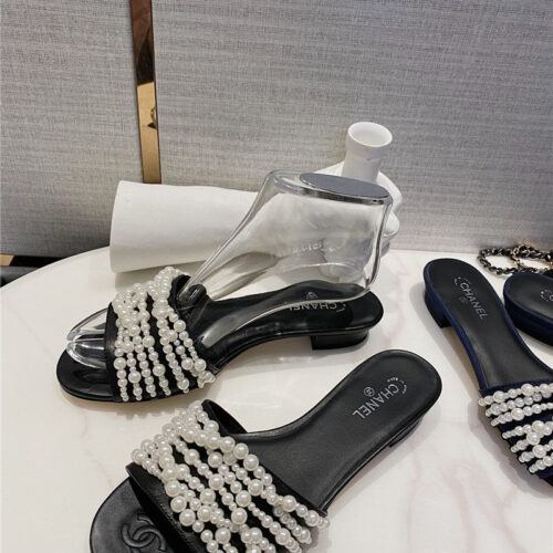 High Quality Luxury Chanel Pearl Slippers Shoes Fake Shoes – Style 25958 product detail