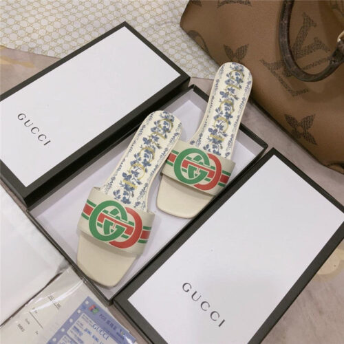 High Quality Luxury Gucci Flip Flops Women White product detail