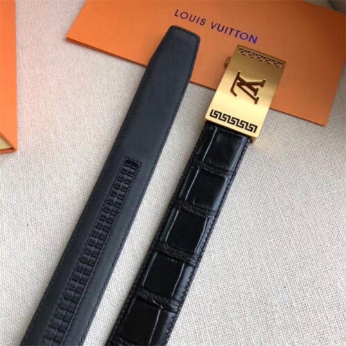 High Quality Luxury LV Mens Automatic Belt Gold product detail