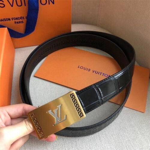 High Quality Luxury LV Mens Automatic Belt Gold product detail