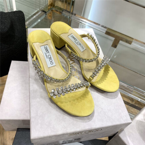 High Quality Luxury Jimmy Choo Rhinestone Low Heel Sandals – Style 34327 alternate view