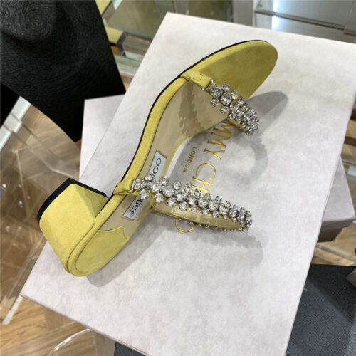 High Quality Luxury Jimmy Choo Rhinestone Low Heel Sandals – Style 34327 product detail