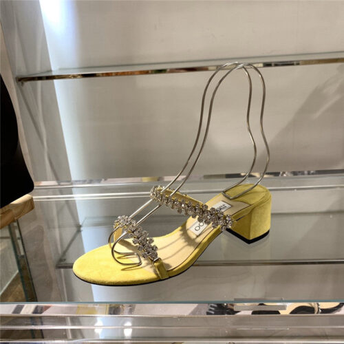High Quality Luxury Jimmy Choo Rhinestone Low Heel Sandals – Style 34327 product detail