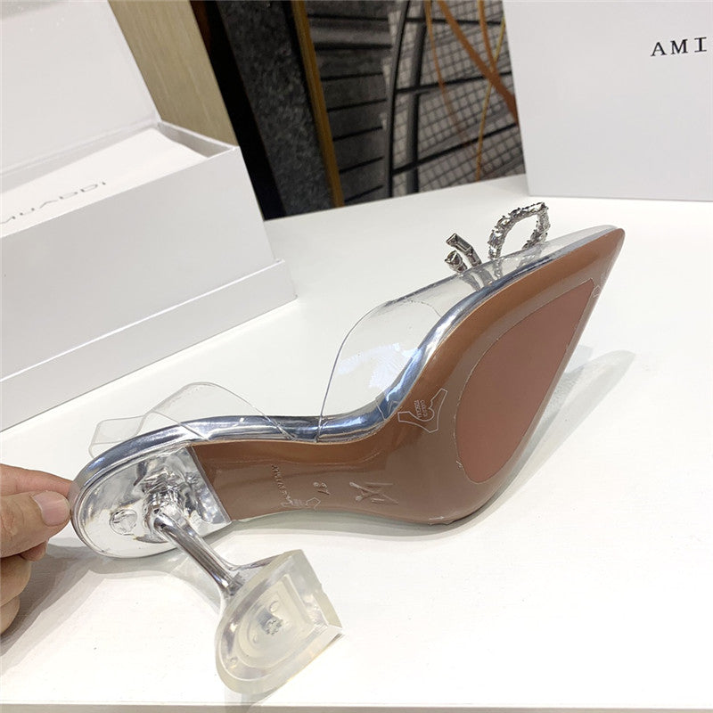 High Quality Luxury Amina Muaddi Crystal Heel Pumps product detail