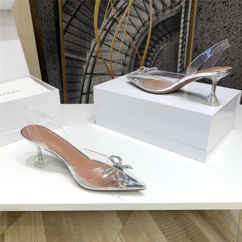 High Quality Luxury Amina Muaddi Crystal Heel Pumps – Style 29763 product detail
