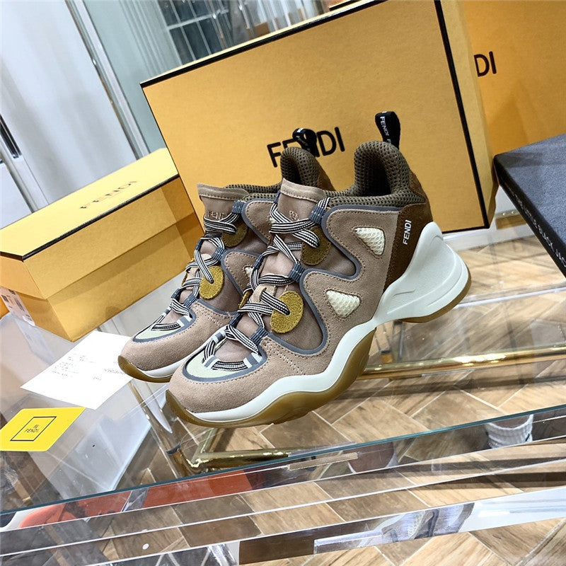 High Quality Luxury Ffluid Suede And Mesh Sneakers – Style 47100