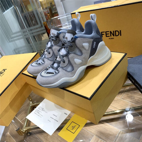 High Quality Luxury Ffluid Suede And Mesh Sneakers