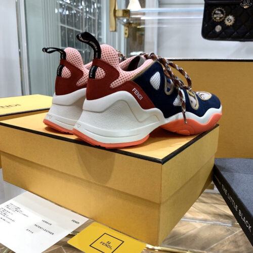 High Quality Luxury Fendi Ffluid Suede And Mesh Sneakers product detail