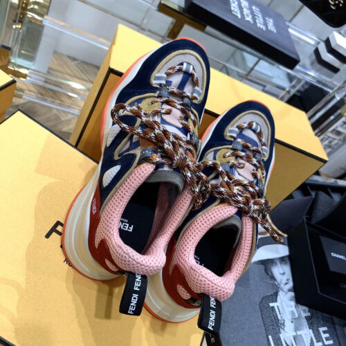 High Quality Luxury Fendi Ffluid Suede And Mesh Sneakers product detail