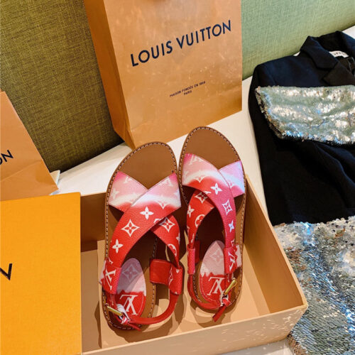 High Quality Luxury LV Sandals Red product detail