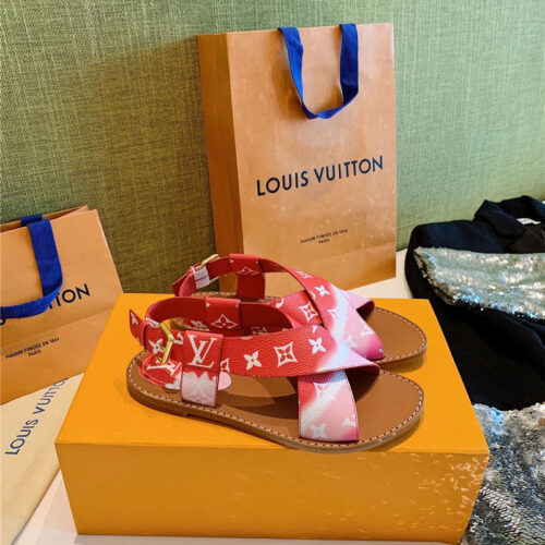 High Quality Luxury LV Sandals Red