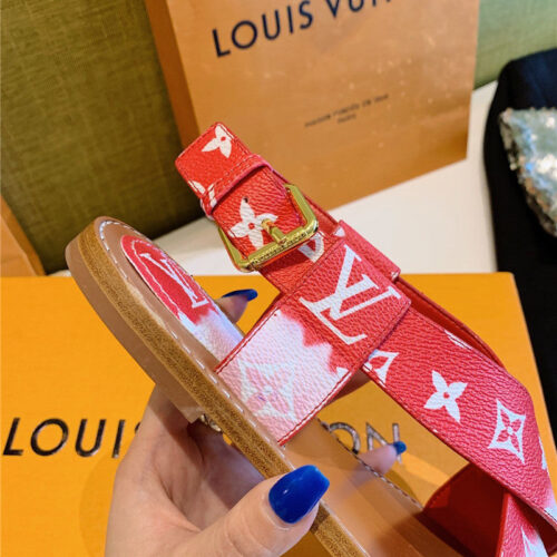 High Quality Luxury LV Sandals Red product detail