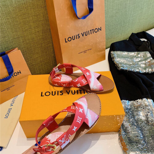 High Quality Luxury LV Sandals Red product detail