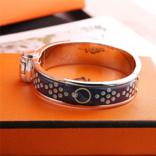 High Quality Luxury Hermes “Blue Square” Hinged Bracelet alternate view