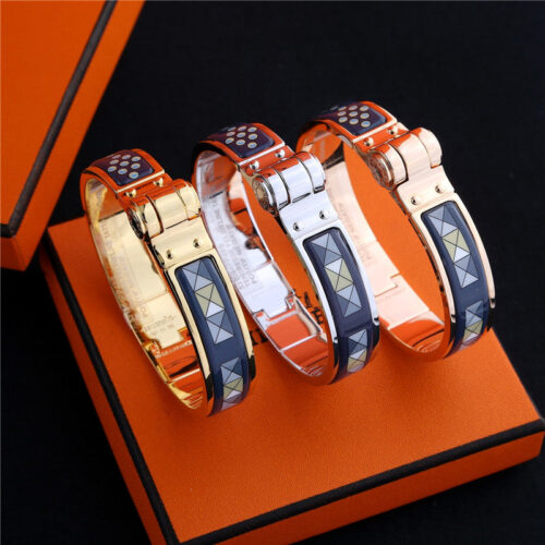 High Quality Luxury Hermes “Blue Square” Hinged Bracelet product detail