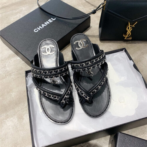 High Quality Luxury Chanel Cc Flip Flops Black product detail