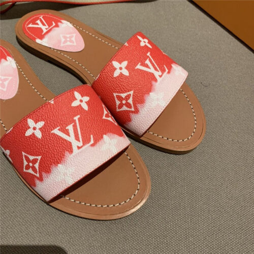 High Quality Luxury Louis Vuitton Flat Sandals Red product detail