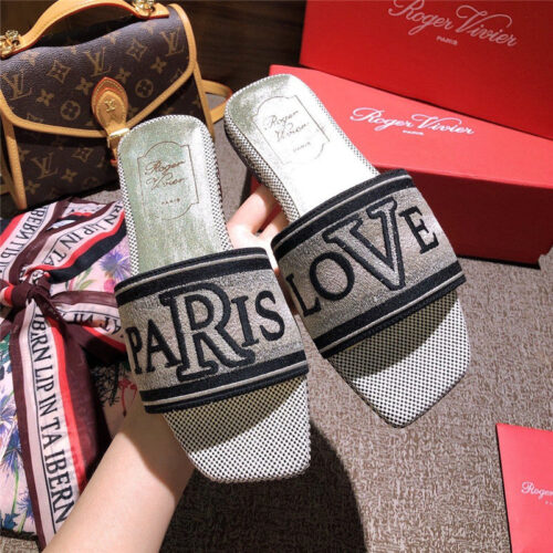 High Quality Luxury Vivier Loves Paris Mules Slipper – Style 90004 product detail