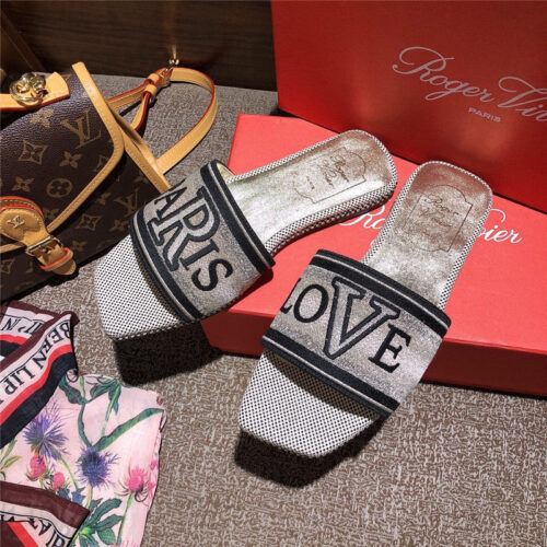 High Quality Luxury Vivier Loves Paris Mules Slipper – Style 90004