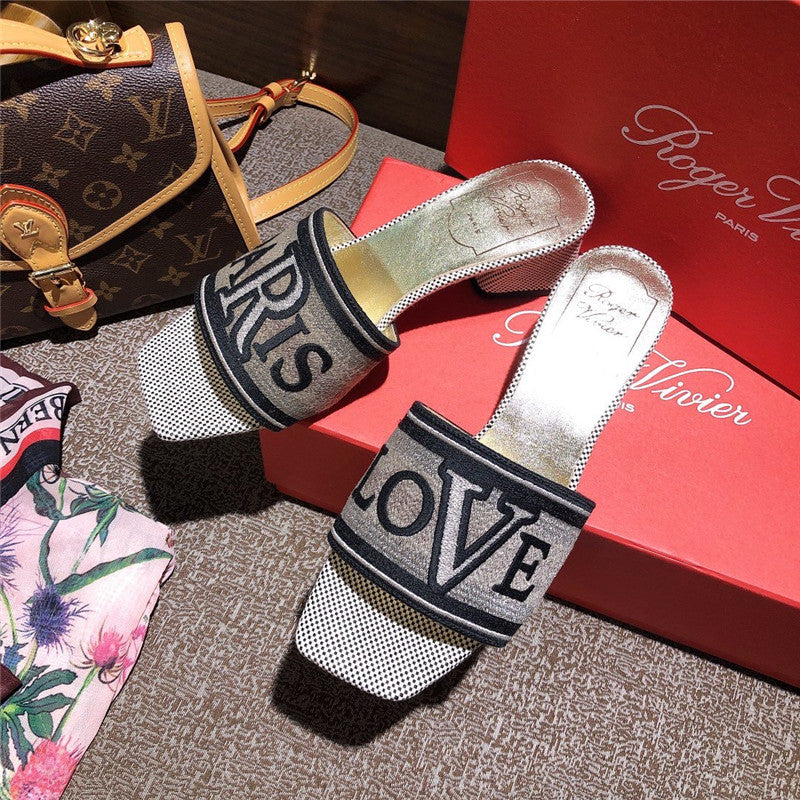 High Quality Luxury Vivier Loves Paris Mules – Style 27860