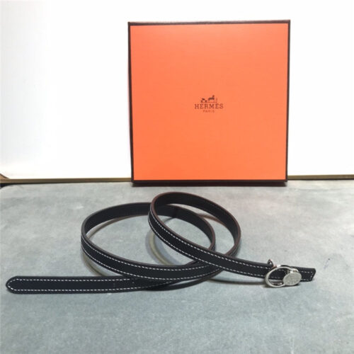 High Quality Luxury Hermes Belt Women Black 13Mm