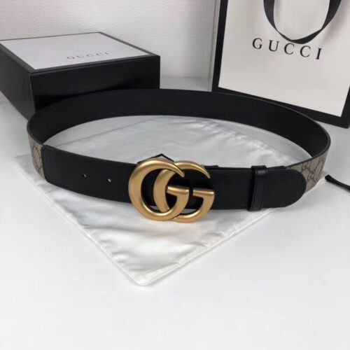 High Quality Luxury Gucci Belt 40Mm With GG Big Buckle